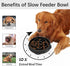 MateeyLife Large Slow Feeder Dog Bowls, Anti-Choking Puzzle Dog Food Bowls, Non Slip Interactive Dog Feeding Bowls Slow Down Eating, Bloat Stop Maze Dog Dishes Dog Feeder for Large Breeds 4 Cups Black
