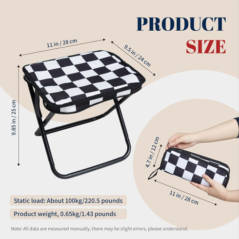 SICHCIS 1.1lbs 300lbs 10.5 Inch Collapsible Stool Camping Folding Stools: Lightweight Portable Foot Stool Load