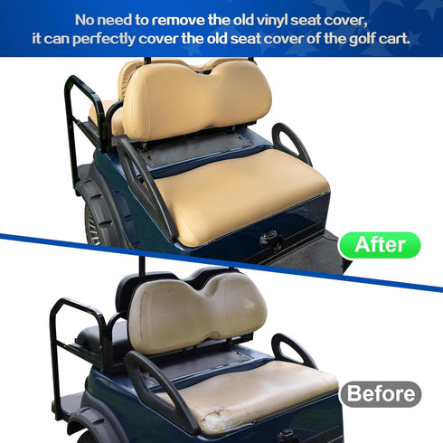 NOKINS Golf Cart Seat Covers Leather Front Seat Cover Fit Club Car Precedent,Smooth and Simple Style,No Stapler,Golf
