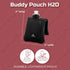Running Buddy Black Water Bottle Pouch - 4" x 4" with 7 Oz Container - Magnetic Holder for Running & Travel