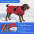 MIGOHI Reflective Waterproof Dog Coat, Medium, Red, Fleece Lined