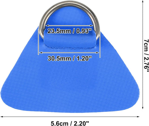 X AUTOHAUX 4 Pcs D Ring Patch - PVC Stainless Steel Triangle Shape D Ring Pad for Inflatable Boat Kayak Canoe