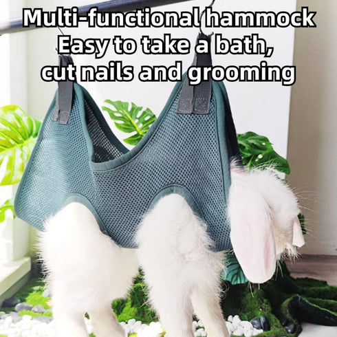 Copfeu Hammock Trimming, Rabbit Grooming with Safety Belt for Nail Clipping, Grooming, Bunny Bathing Bag for Nail Cat