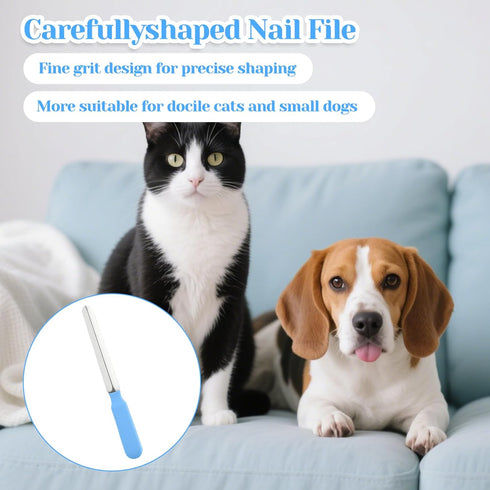 Qulkws Set, 3Pcs Burs5.5inch, Small Dog Nail File Professional Nail Grooming Tool, Metal Emery Boards, Pet Filer