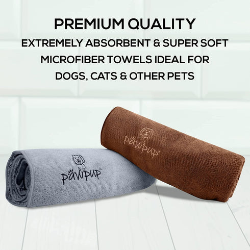 Dog Towel Super Absorbent, Pack of 2 Quick Drying Microfiber Pet Towel for Dogs, Cats, and Other Pets
