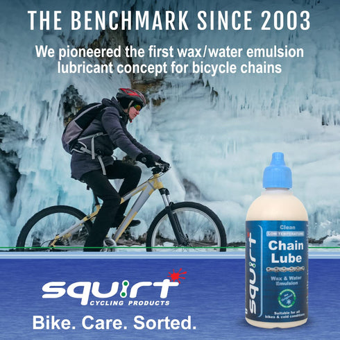 Squirt Chain Lube for Bikes, 6 Pack (0.5 Oz) - Low-Temperature All-Weather Dry Chain Lube to Reduce Noise & Chainsuck
