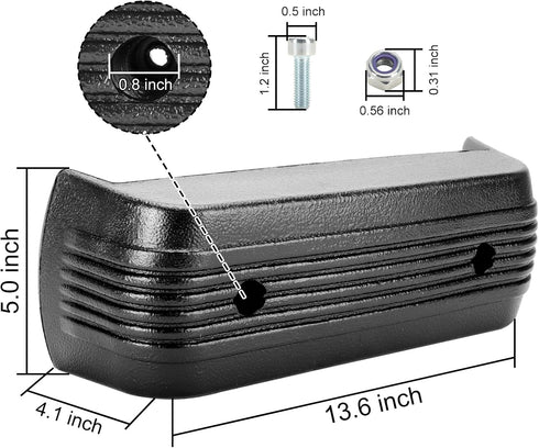 Roykaw Golf Cart Front Bumper with Bolts, Fits Club Car DS Gas and Electric 1993-Up, Durable Black Bumper