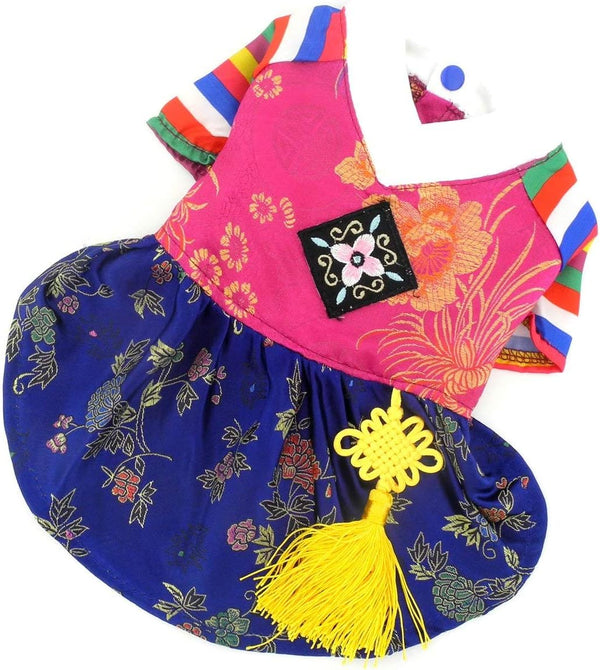 SELMAI Ethnic Dog Costume - Korean Traditional Knot Pendant Norigae Hanbok for Small Puppies & Cats