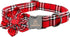 Lionheart Glory Christmas Plaid Dog Collar, Adjustable Soft Comfortable Flower Collar for Small Dogs, Pet Gift Fall