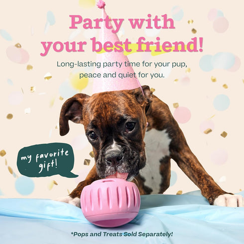 WOOF Party Pupsicle - Long-Lasting Interactive Dog Toys for Boredom - Low-Mess Design - Birthday Gifts for Dogs - Large