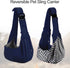 PETLOFT Adjustable Reversible Dog Cat Sling Carrier, Hands-Free Cross Body Carrier for Pets up to 11lb (Blue)