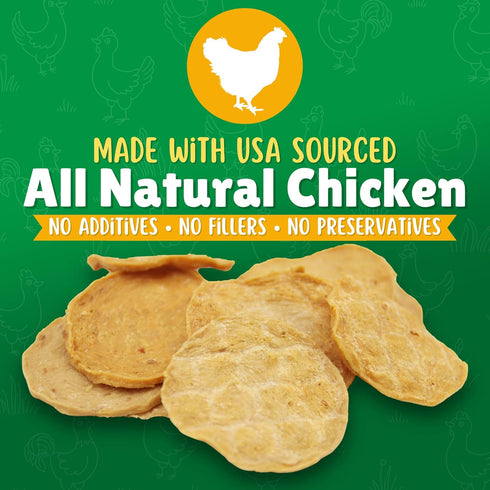 Lucky Premium Treats Chicken Lucky Chips for Dogs – Healthy Single Ingredient Dehydrated Chicken Jerky Treats Made in
