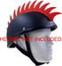 Punk Rubber Mohawk Warhawk Wig Accessory, Stick On Helmet for Ski Skate Bike Biker (Sharkfin - Red)