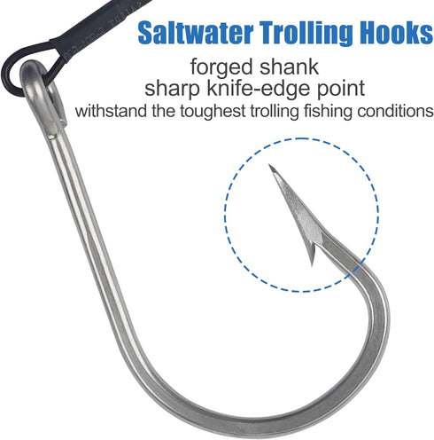 400LB Shark Rigs Stainless Steel Twin Fishing Hooks Nylon Coated Cable Leader Rigging Saltwater Sea Fishing Double Drop