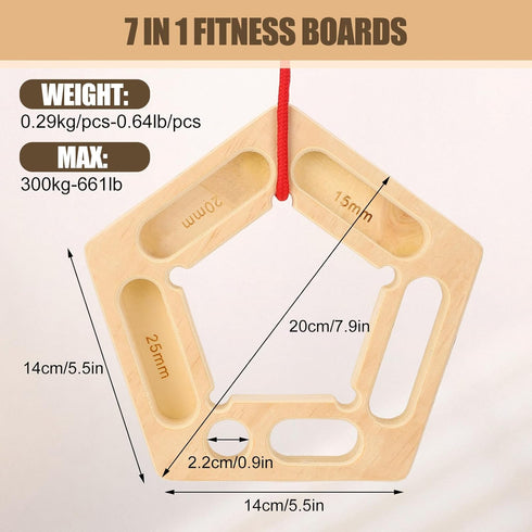 ZEMBSOYA Rock Climbing Training Board, Portable Fingerboards with Ropes, Professional Climbing Boards for Pull-up Grip