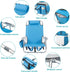 5 Backpack Folding Beach Chair, Position Portable Foldable Camping Chair with Headrest, Cup Holder, and Armrests,Blue
