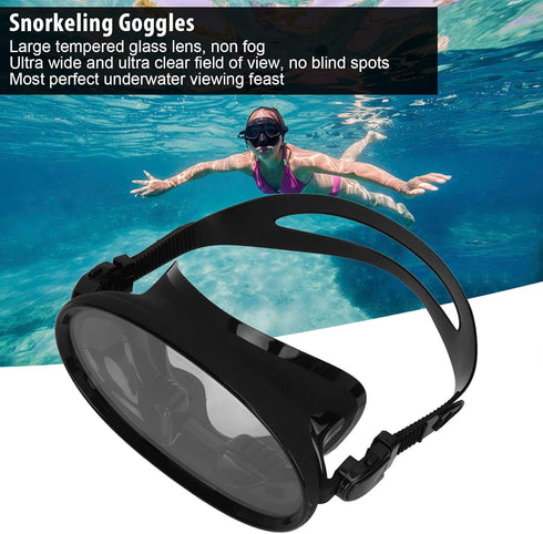 Panoramic HD Snorkeling Diving Mask, Anti Fog Scuba Goggles, Toughened Glass Adult Teen Goggles with Nose Clip