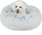 Best Pet Supplies Round Donut Dog Bed, Plush Faux Fur Fabric, Calming Anti-Anxiety Cushion for Indoor Pets, Light Warm