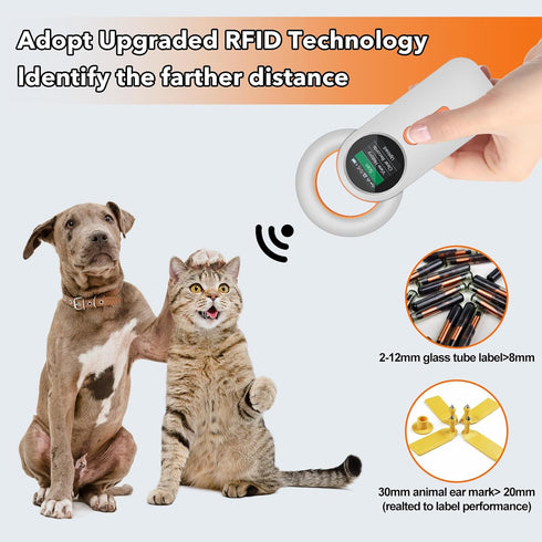symcode (2.4GHz 1.44 ISO11784 ISO11785 Pet Microchip Scanner Rechargeable RFID EMID Micro Chip Reader Scanner