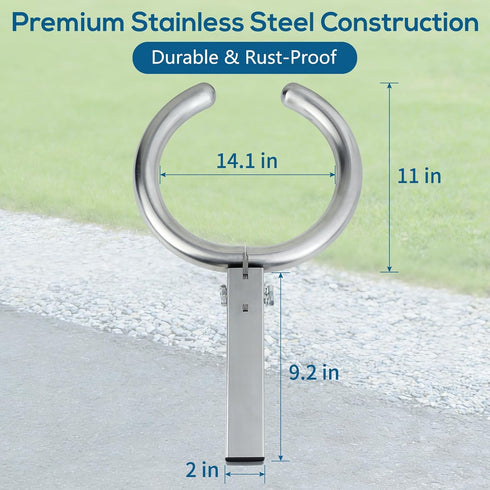 2-Inch 400lbs Stainless Steel Hitch Toilet Seat for Trailer Hitch Receiver, Capacity, for Camping, Hunting, Road Trips