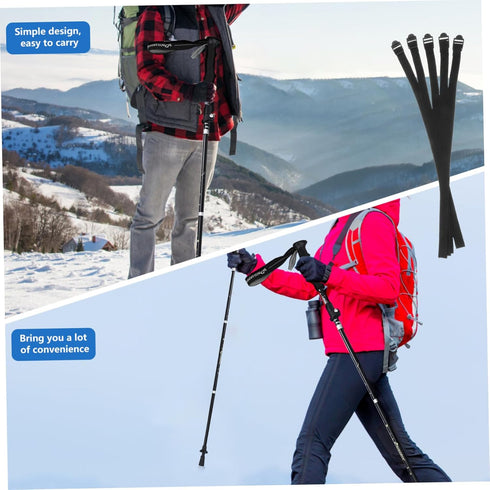 Strap Set of 5 Durable Non-Slip Adjustable Wrist Straps for Ski Poles and Hiking Sticks, Professional Carrying Handle