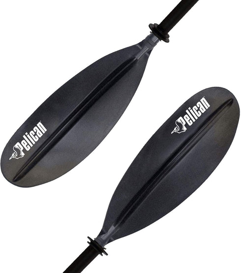 Pelican Standard Kayak Paddle - Aluminum Shaft with Durable Polypropylene Blade - 0/65° Blade Angle with Drip Ring