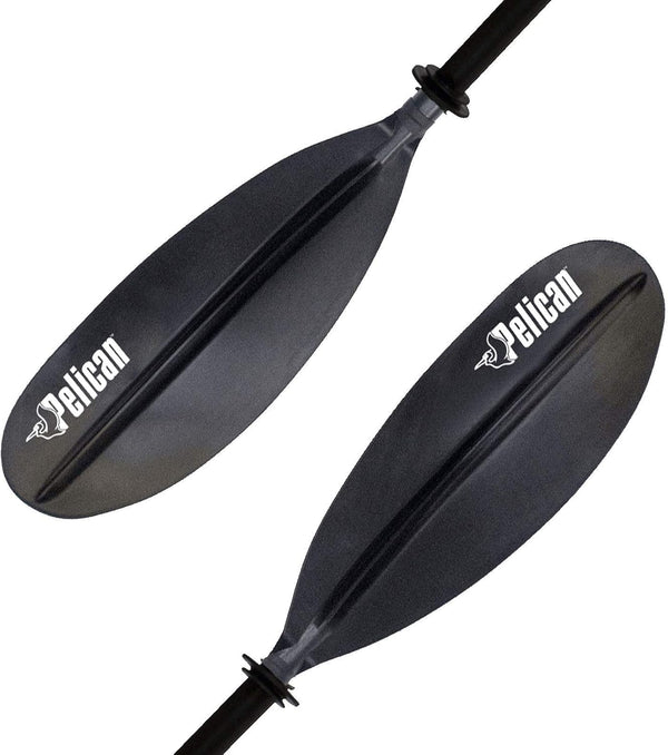 Pelican Standard Kayak Paddle - Aluminum Shaft with Durable Polypropylene Blade - 0/65° Blade Angle with Drip Ring