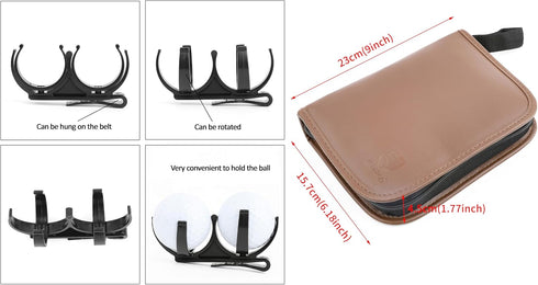 Wolfman Golf Accessories Set with Hi-End Case, Golf Balls, Rangefinder, Tees, Brush, Divot Knife, Scorer