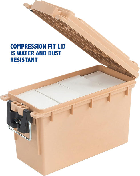 Sheffield 12627 Field Box, Water Resistant Ammo Storage Box, Tamper-Proof Locking Ammo Can, Stackable, Made in the