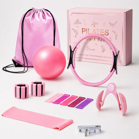 All-in-One Home Workout Kit for WomenPilates Kit with Ankle Weights, Magic Circle
