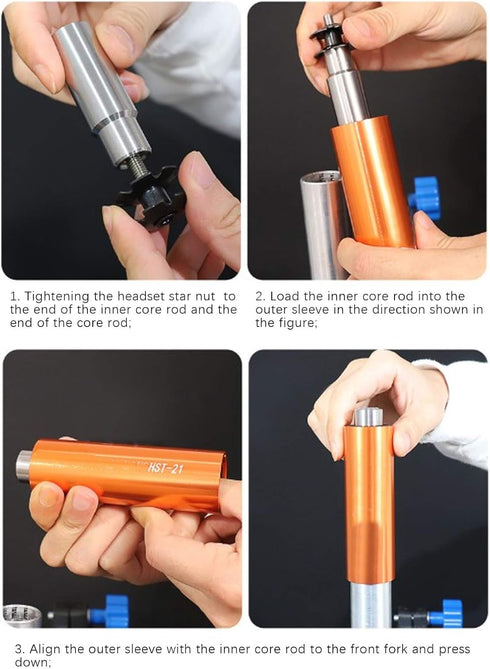 Keenso Headset Star Nut, High Hardness Metal Front Fork Headset Star Nut Sleeve, Nonslip Cycling Repair Hardware Tools
