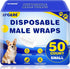 XPCARE 50 Count Disposable Male Dog Diapers, Male Dog Wraps,Super Absorbent Leak-Proof