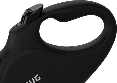 TUG Monochrome Tiny 360° Tangle-Free Retractable Dog Leash, 10 ft Strong Nylon Tape (Tiny, Black)