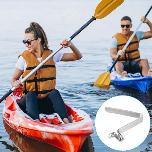 PATIKIL 8.5x5mm Kayak Paddle Snaps - 6 Pack Steel V Shaped Clips for Tent Poles, Push Button Spring Clips