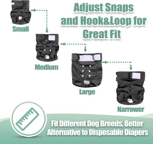 3 Pack wegreeco Washable Female Dog Diapers Highly Absorbent Reusable Diapers for Dog in Heat Dog Period Diapers