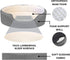 Furhaven Orthopedic Dog Bed for Large/Medium Dogs, Sherpa & Suede Oval Lounger, Removable Washable Cover, Gray, Large,