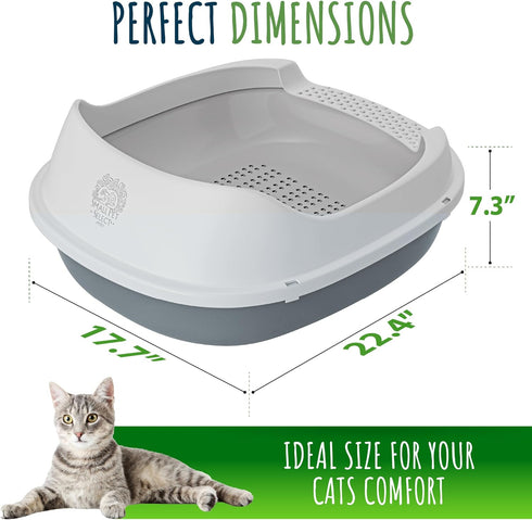 Small Pet Select Pine Pellet Cat Litter Box with 5 Pee Pads and Litter Scoop, Easy to Clean System