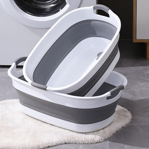 Generic 40x60x24cm Bath Tub PP+TPE Folding Washing Basin, Easy Drain Structure | Perfect for Dog Washing, Child