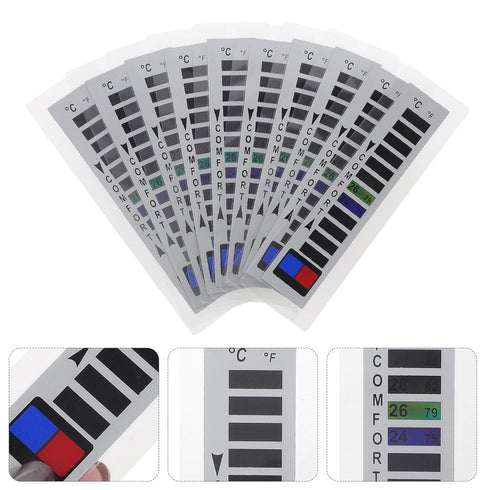 10pcs Liquid Crystal Suite Thermometer Strips for Fish Tank Temperature Gauge and Brewing Supplies