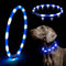 HIGO Light Up Dog Collar, Lightweight LED Necklace for Dogs, USB Rechargeable, Blue-Silicone
