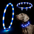 HIGO Light Up Dog Collar, Lightweight LED Necklace for Dogs, USB Rechargeable, Blue-Silicone