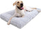 KSIIA Washable Deluxe Plush Dog Bed - Anti-Slip Comfy Kennel Pad for Large, Jumbo, Medium, Small Dogs, 35" x 23", Gray