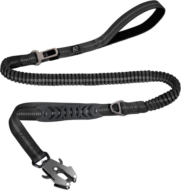 Tactical Heavy Duty Bungee Dog Leash, 4-6FT for Medium Large Dogs That Pull, Shock Absorbing with Padded Traffic Handle