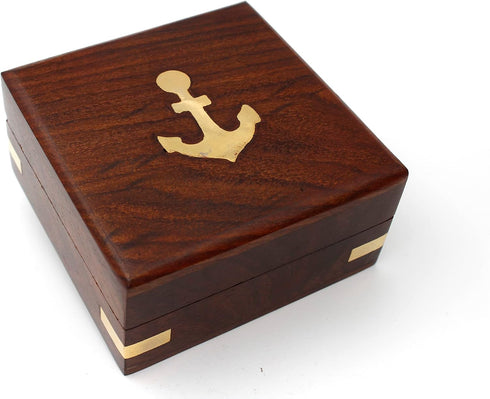 Be Strong and Courageous, Do Not Be Afraid Brass Engraved Compass with Stamped Wooden Case Inspirational Birthday