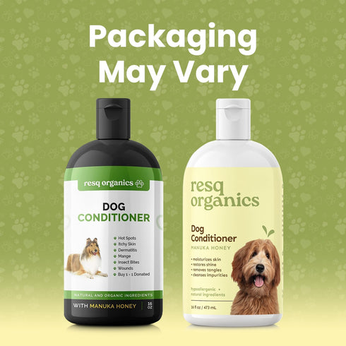 Hypoallergenic Dog Coat Conditioner- Detangles & Softens Fur, Calms Itching & Dryness, Organic Aloe Vera & Manuka Honey