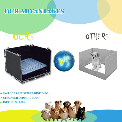 23.62"x23.62"x17.72",Portable Dog Pee Pad Holder Tray with Washable Pee Pad - Foldable Indoor Potty Station for Small