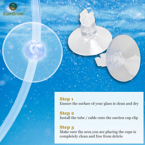 SunGrow 20 Pack Aquarium Suction Cup Clips, 1” Rubber Clamps for Fish, Turtle, Frog Tank, Fits 0.2” Tubing