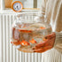 POPETPOP Clear Glass Fish Bowl, Small Goldfish Bowl Vase for Office Decor, Unbreakable Wide Bubble Terrarium