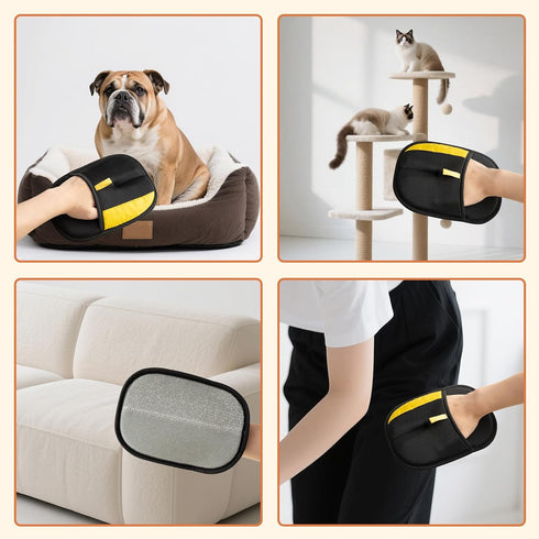 Hasina Pet Hair Removal Glove for Dogs & Cats, Upgrade Reusable Electrostatic Pet Grooming Glove, Remover Mitt