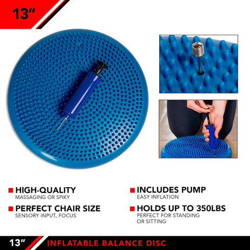 JFIT Inflatable Balance Disc - 13" or 26" Large Wobble Cushion Trainer